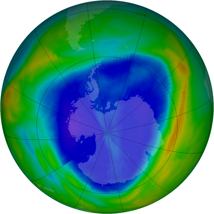 Antarctic ozone map for 06 September 1999